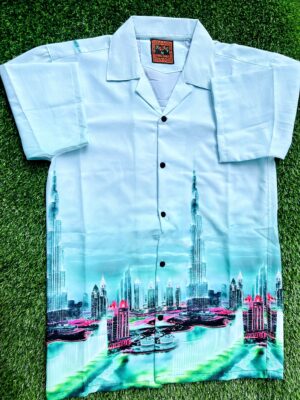 Premium Zafran Fabric  Printed Half Sleeve Shirt 116