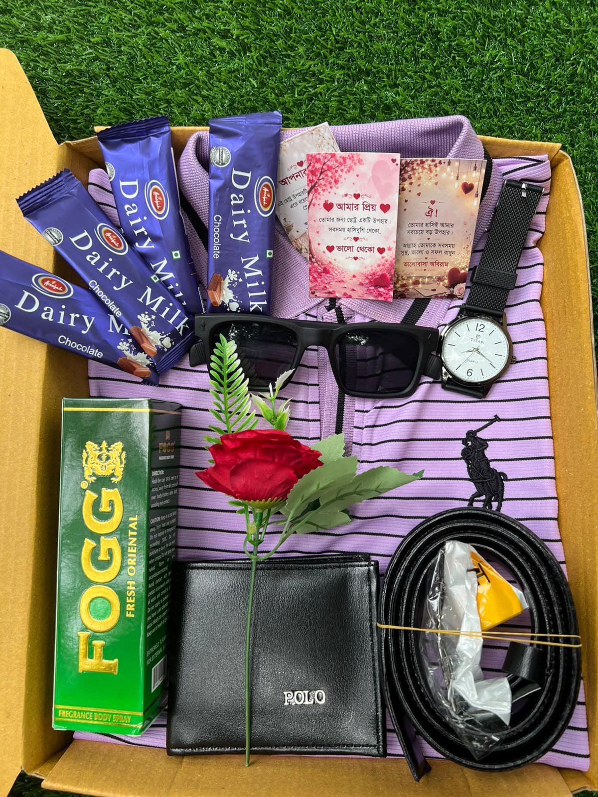 🌹 প্রিমিয়াম টি-শার্ট গিফট কম্বো (গোলাপ + চকলেটসহ) – মাত্র ১১০০৳