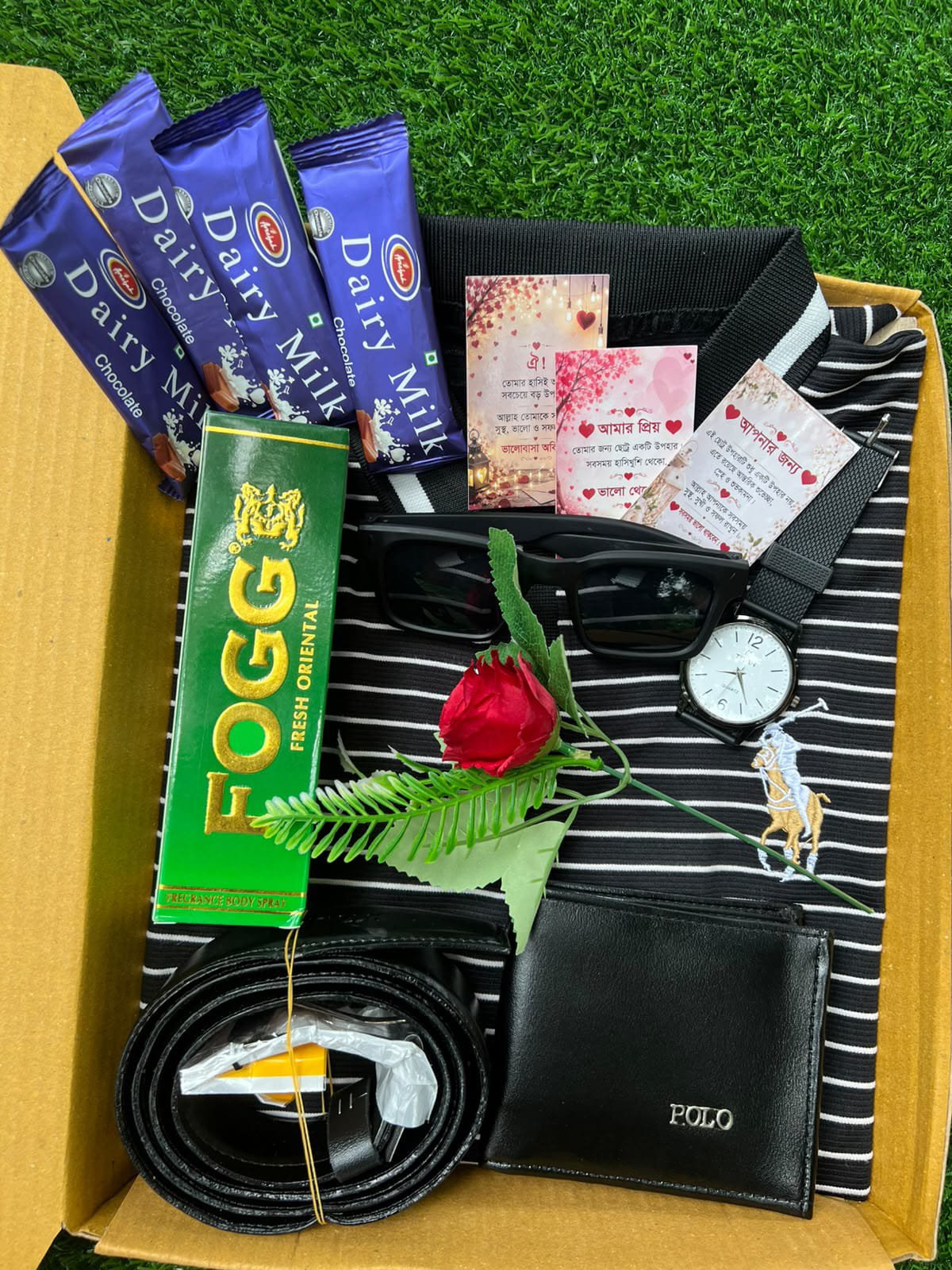 🌹 প্রিমিয়াম টি-শার্ট গিফট কম্বো (গোলাপ + চকলেটসহ) – মাত্র ১১০০৳