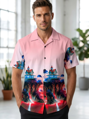 Premium Zafran Fabric  Printed Half Sleeve Shirt 113