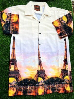 Premium Zafran Fabric  Printed Half Sleeve Shirt 111