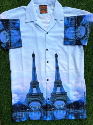 Premium Zafran Fabric  Printed Half Sleeve Shirt 109