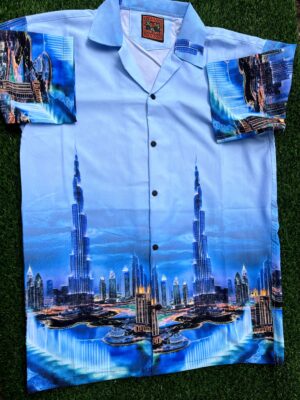 Premium Zafran Fabric  Printed Half Sleeve Shirt 117