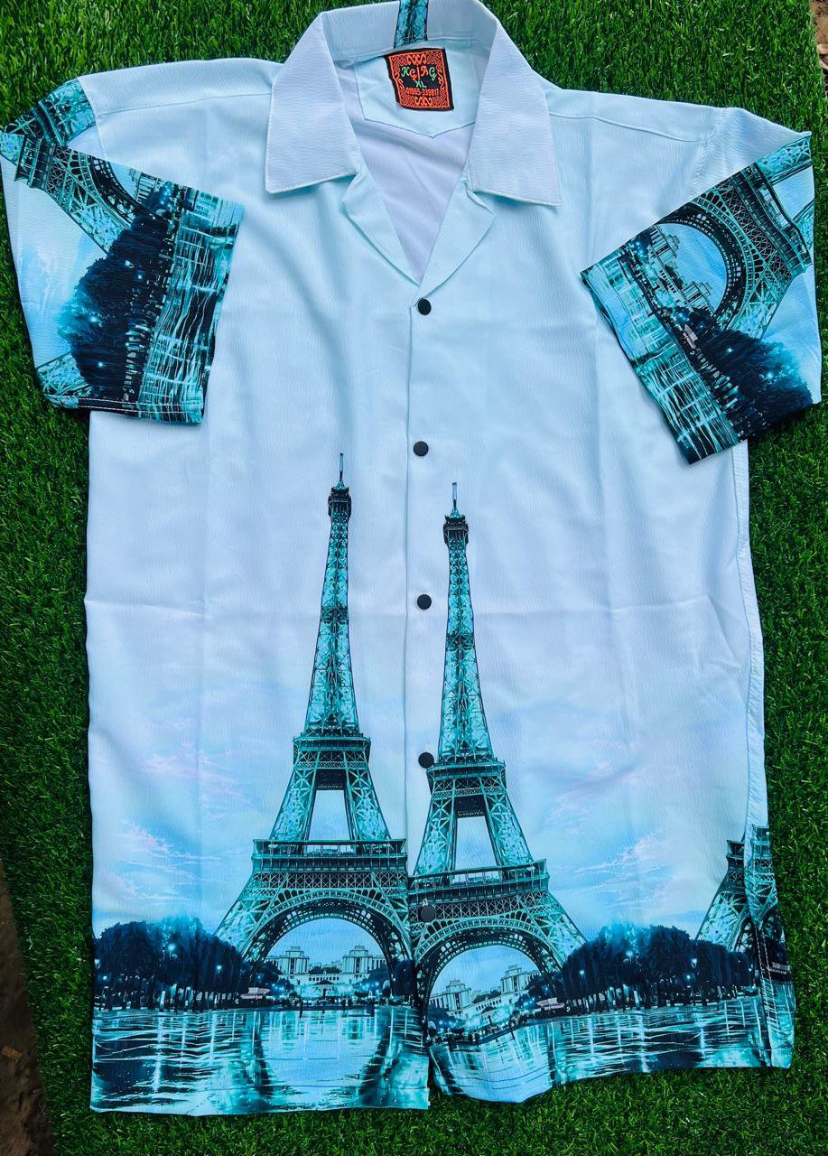 Premium Zafran Fabric  Printed Half Sleeve Shirt 110