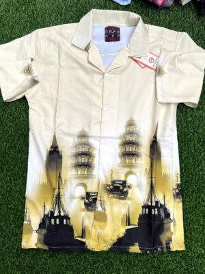 Premium Zafran Fabric  Printed Half Sleeve Shirt 108