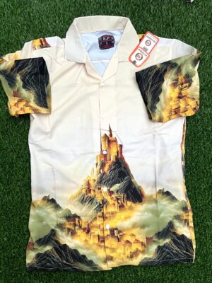 Premium Zafran Fabric  Printed Half Sleeve Shirt 104