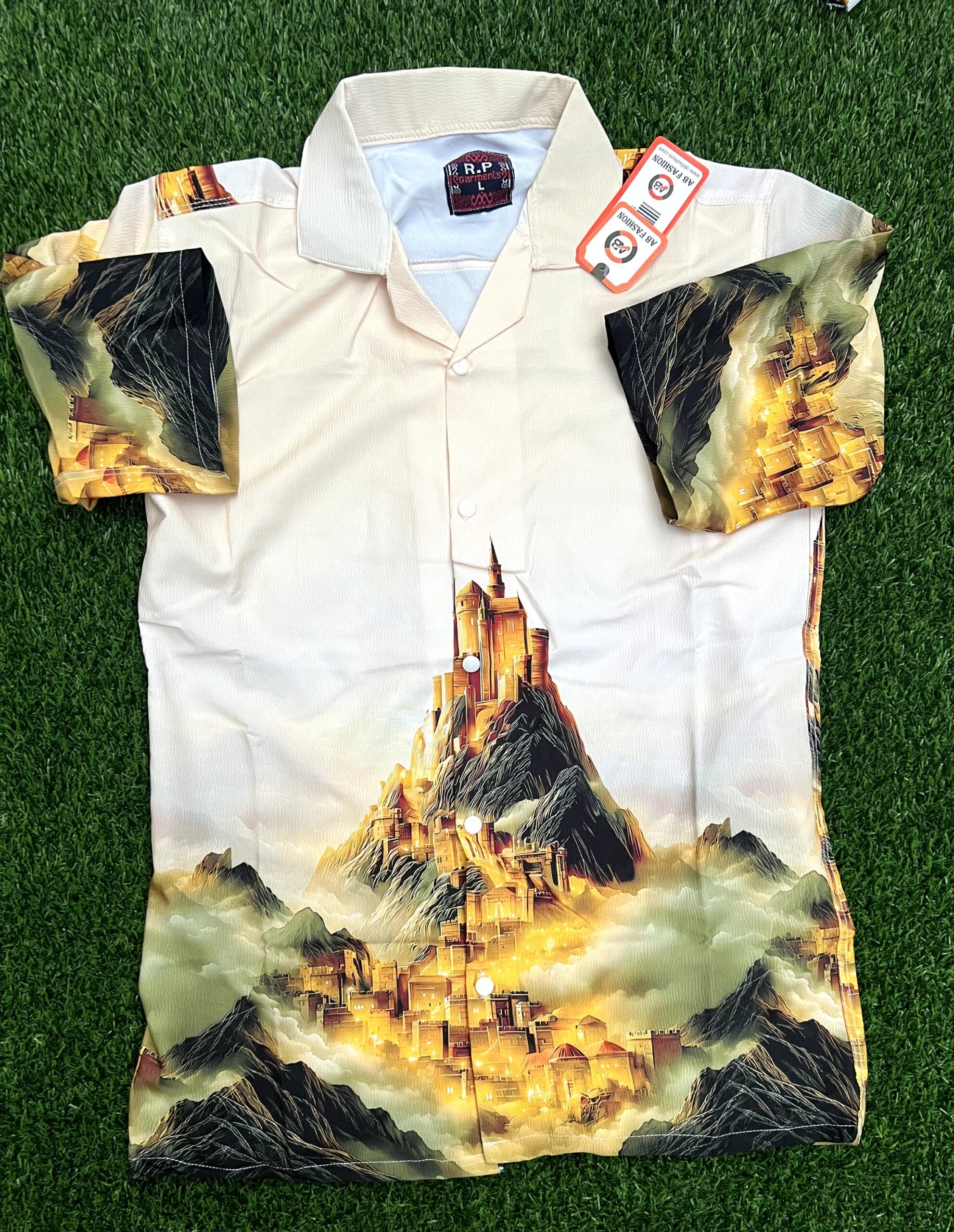 Premium Zafran Fabric  Printed Half Sleeve Shirt 104