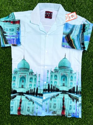 Premium Zafran Fabric  Printed Half Sleeve Shirt 120
