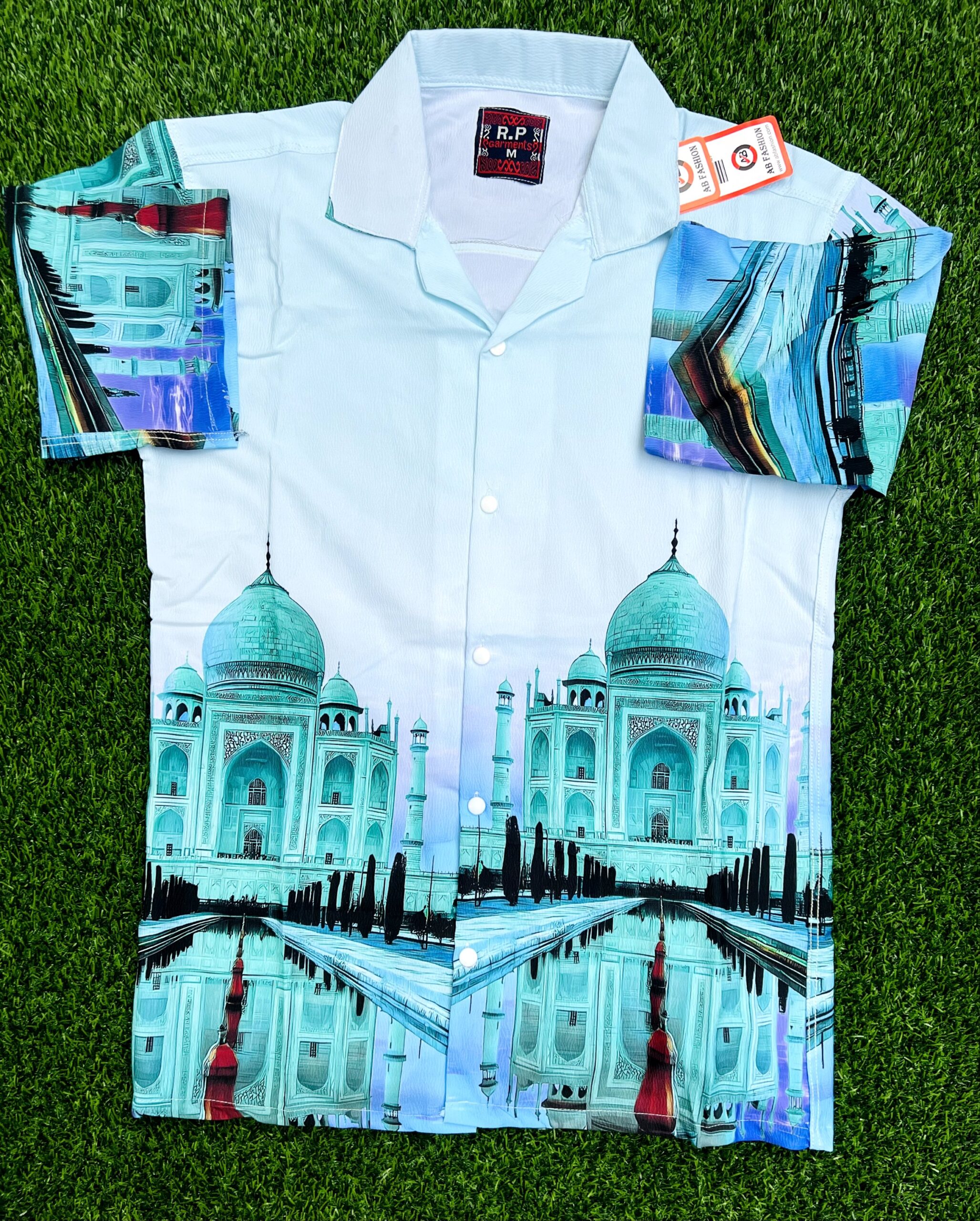 Premium Zafran Fabric  Printed Half Sleeve Shirt 120