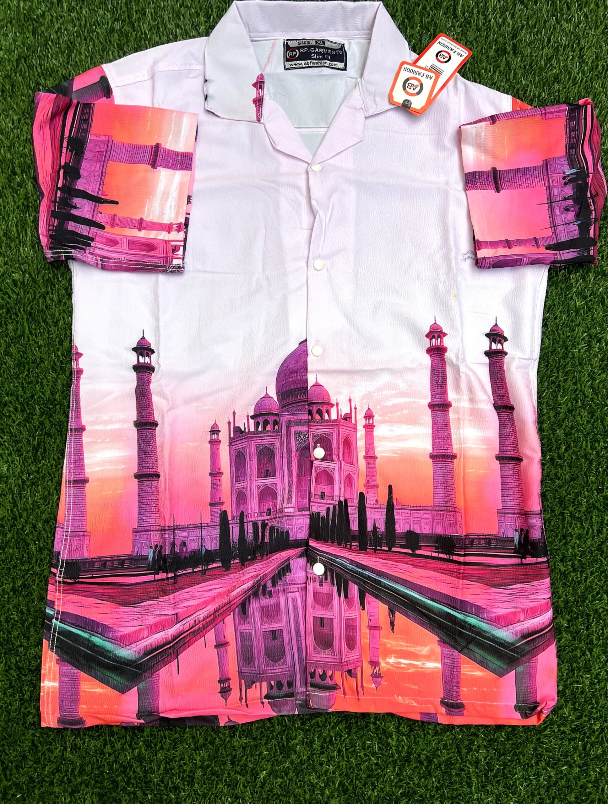 Premium Zafran Fabric  Printed Half Sleeve Shirt 118