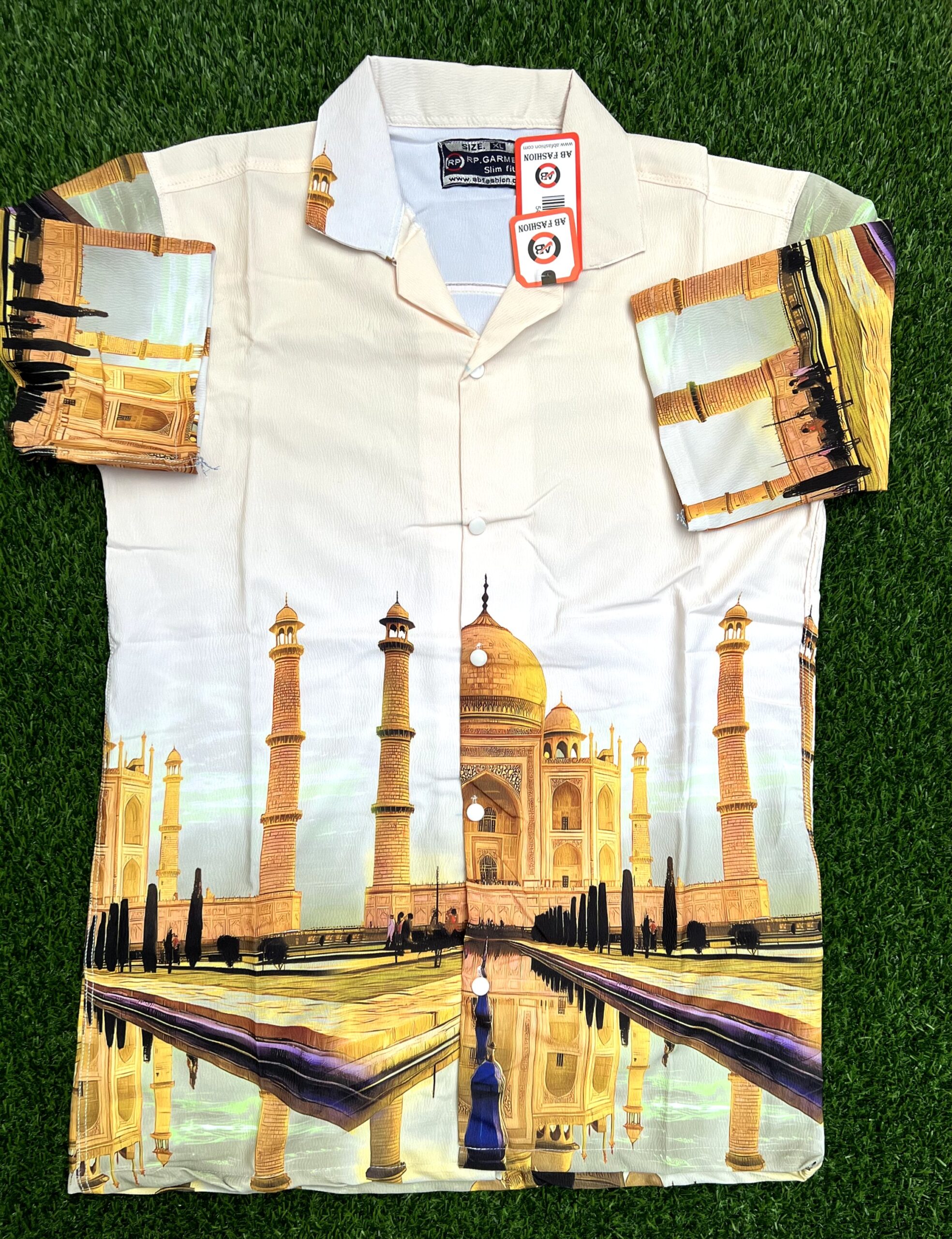 Premium Zafran Fabric  Printed Half Sleeve Shirt 119