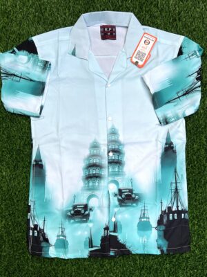 Premium Zafran Fabric  Printed Half Sleeve Shirt 107