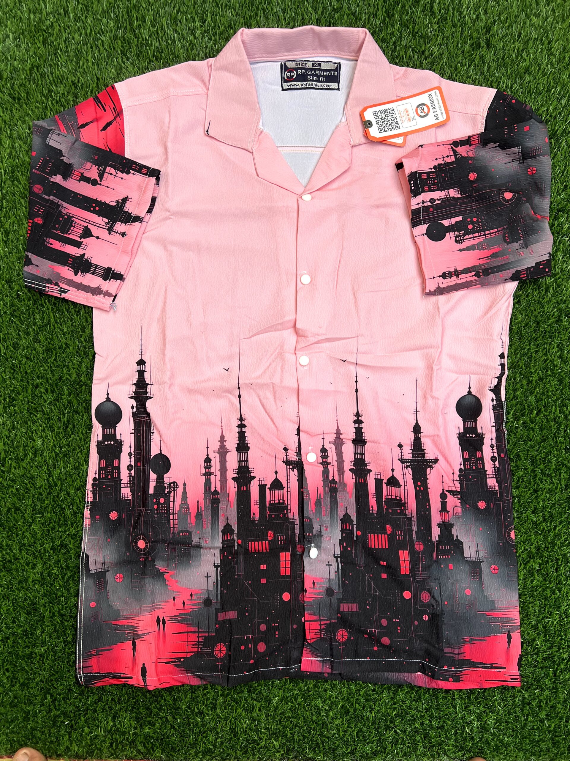 Premium Zafran Fabric  Printed Half Sleeve Shirt 102