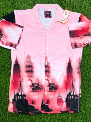 Premium Zafran Fabric  Printed Half Sleeve Shirt 106