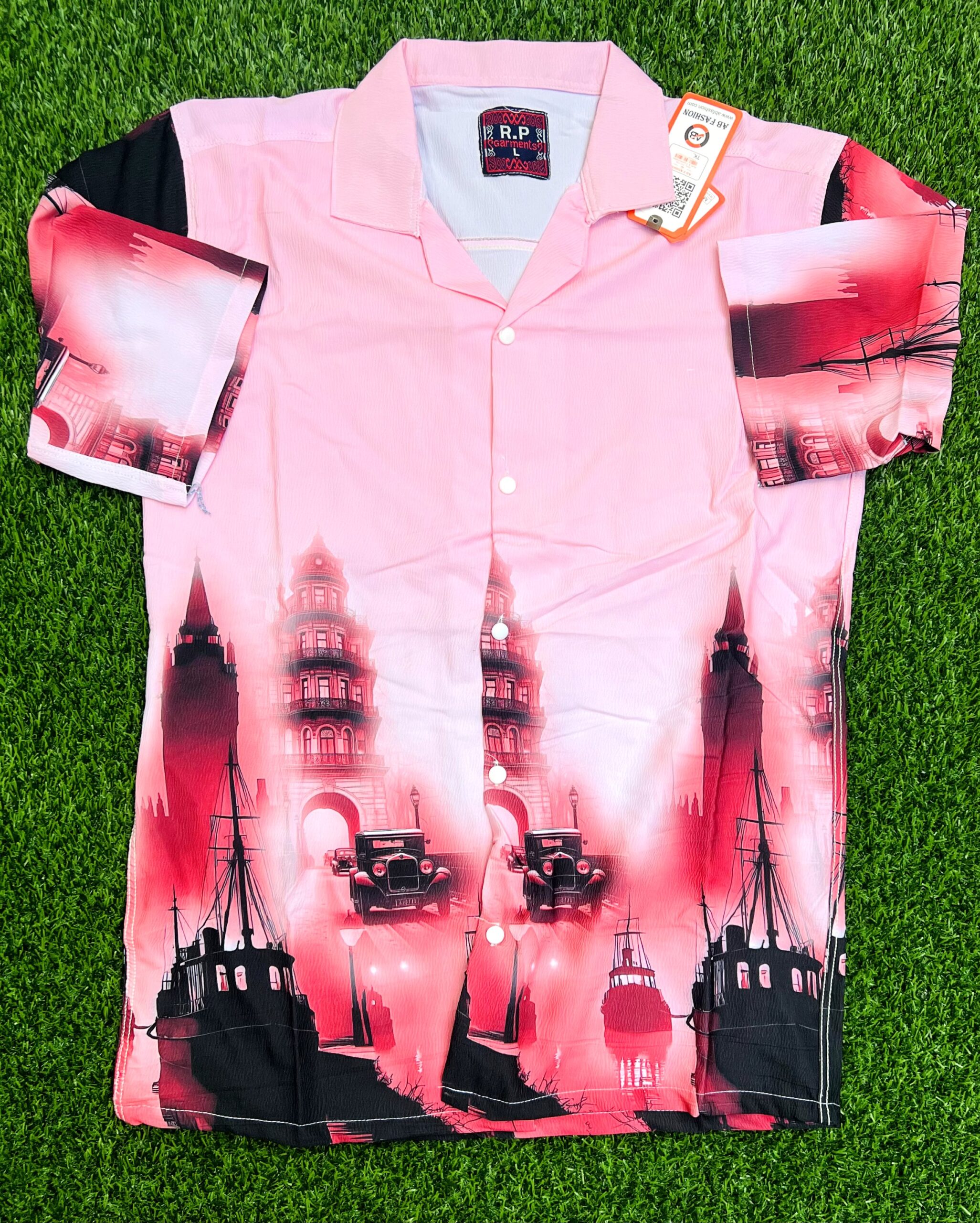 Premium Zafran Fabric  Printed Half Sleeve Shirt 106