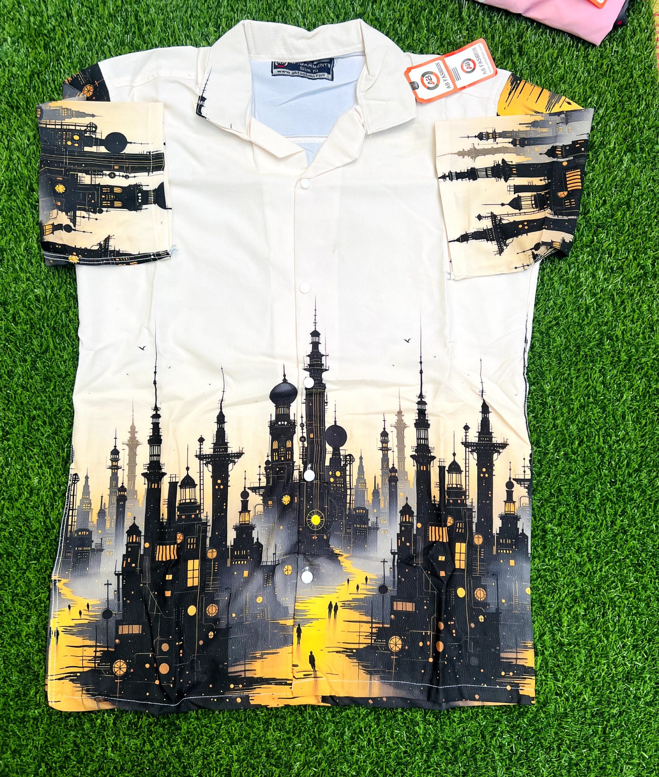 Premium Zafran Fabric  Printed Half Sleeve Shirt 103