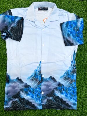 Premium Zafran Fabric  Printed Half Sleeve Shirt 106