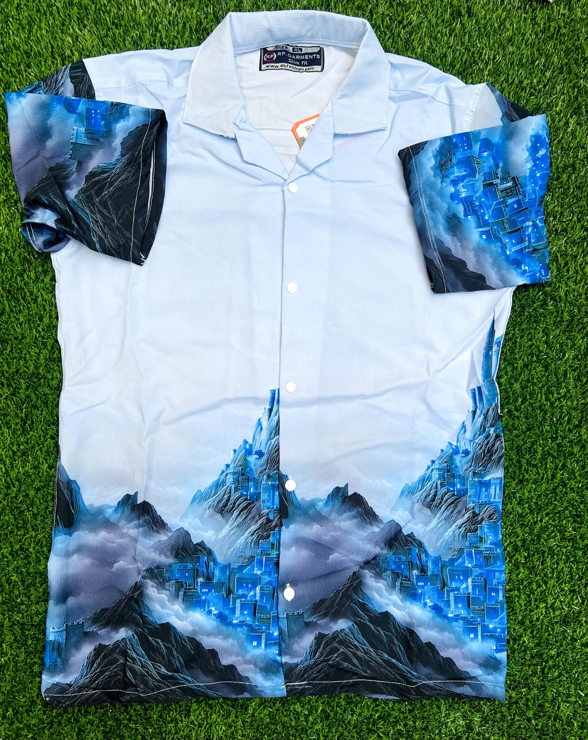 Premium Zafran Fabric  Printed Half Sleeve Shirt 106