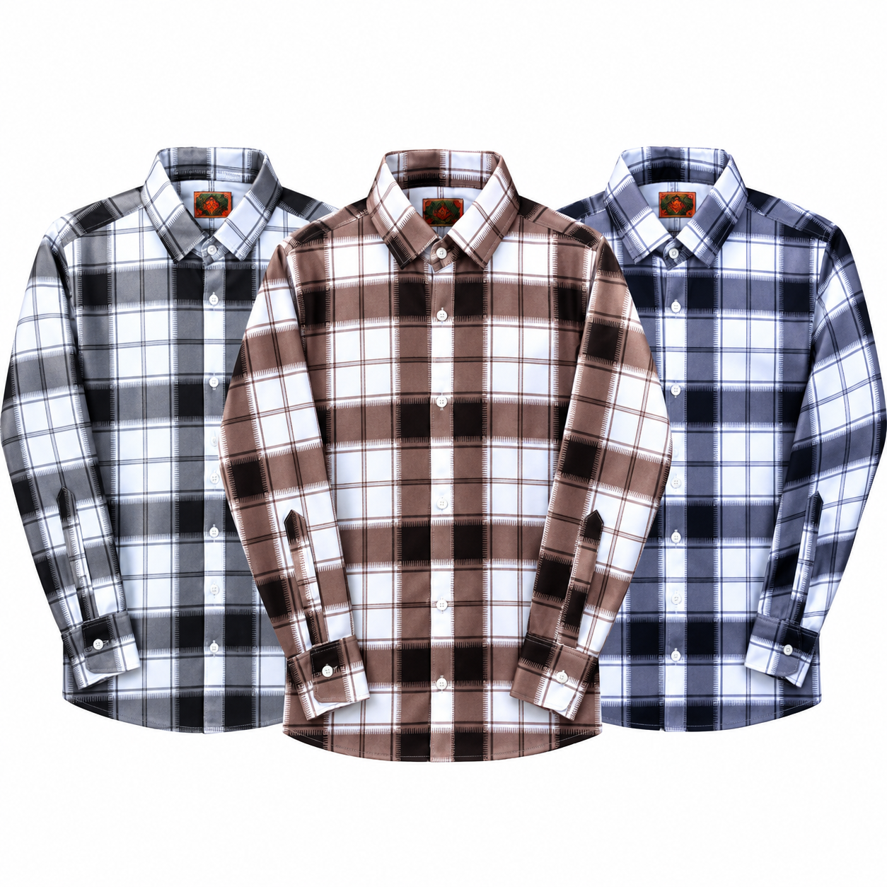 3 Pcs Premium Check Printed Shirt Combo