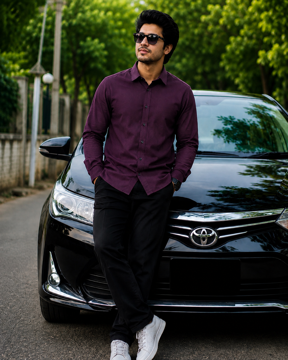ডিপ পার্পেল জাফরান শার্ট M38- L40- XL42- XXL44- XXXL46 Size Available (107 code)