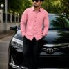 পিংক কালার প্রিমিয়াম জাফরান শার্ট  XL - XXL-XXXL Size Available (510 code)