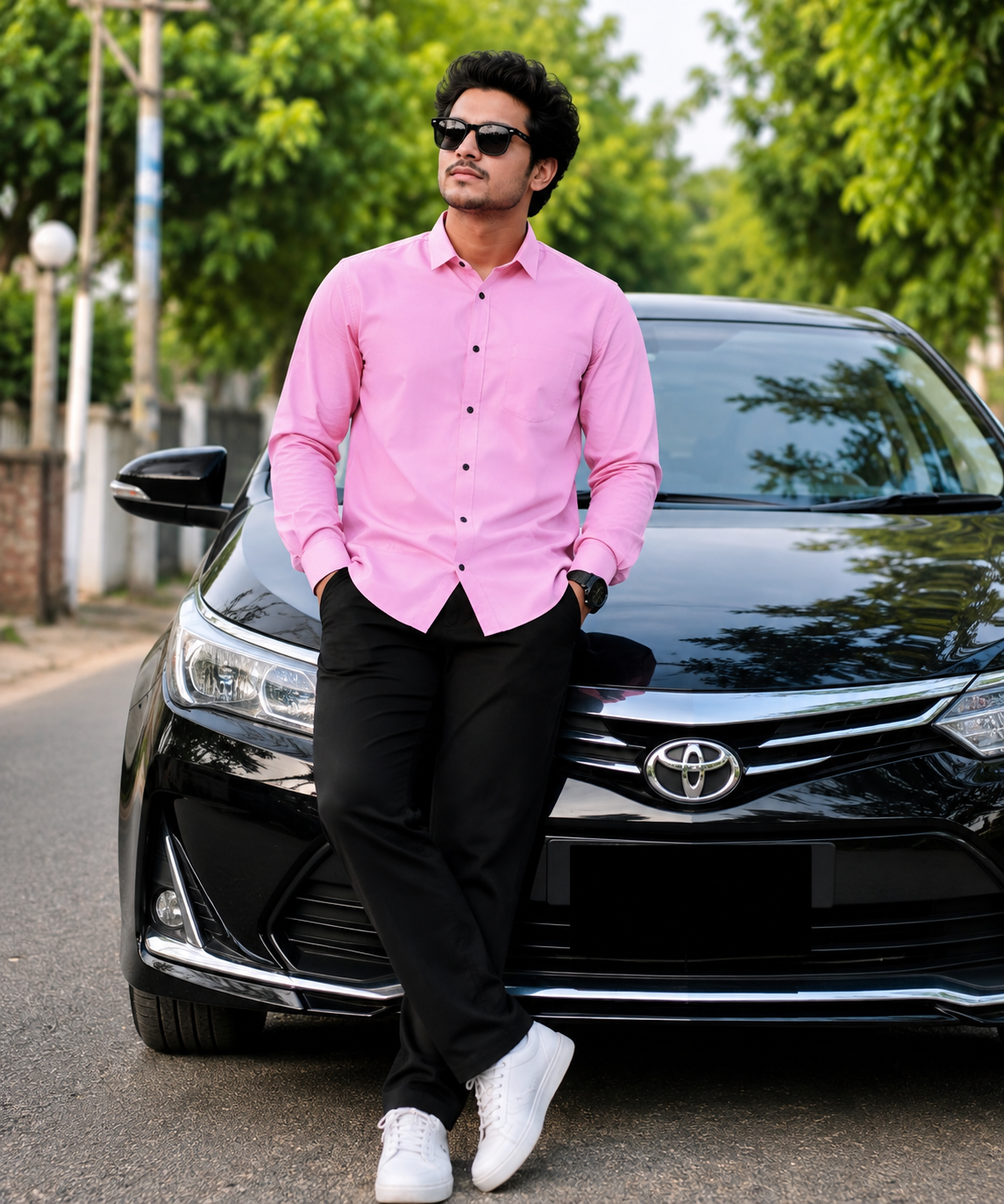 গোলাপি কালার প্রিমিয়াম জাফরান শার্ট  XXL-XXXL Size Available (502 code)
