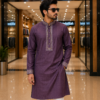 প্রিমিয়াম কোয়ালিটি এমব্রয়ডারি  পাঞ্জাবি | Purple Light  Color 904 code