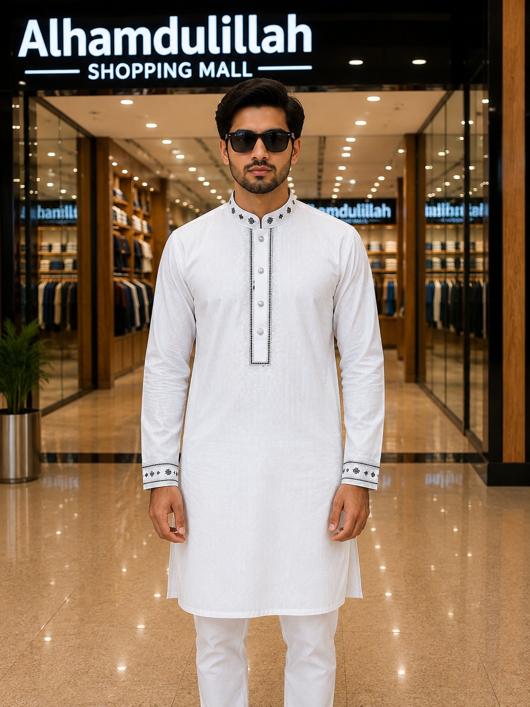 প্রিমিয়াম কোয়ালিটি এমব্রয়ডারি  পাঞ্জাবি | white Color 905 code