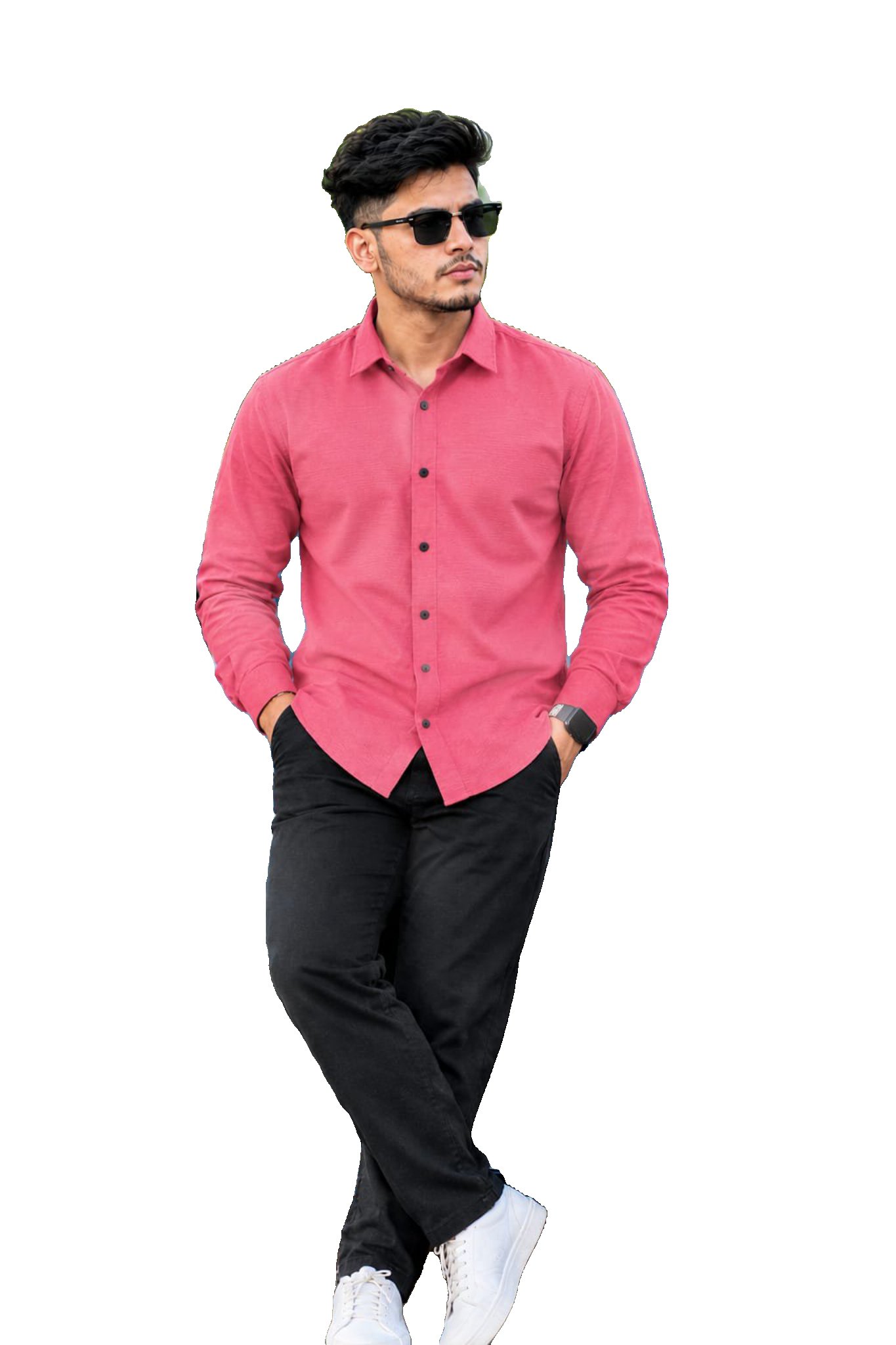 হট পিংক  জাফরান শার্ট M38- L40-  XL42-  XXL 44- XXXL 46- Size Available  (107 code)