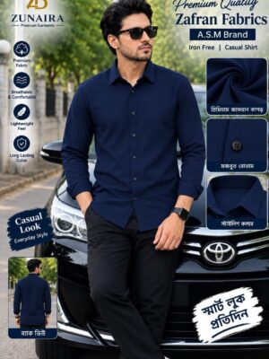 2026/10/1000342278.jpg নেভি ব্লু কালার জাফরান শার্ট M -L- XL - XXL- XXXL সাইজ Available (512 code)