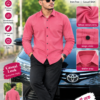হট পিংক  জাফরান শার্ট M38- L40-  XL42-  XXL 44- XXXL 45- Size Available  (508 code)