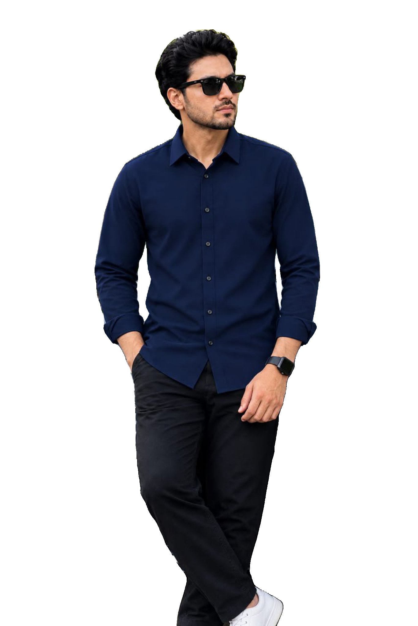 নেভি ব্লু কালার জাফরান শার্ট M-L XL42- 2XL 44- 3XL 46 Size Available (code 112)
